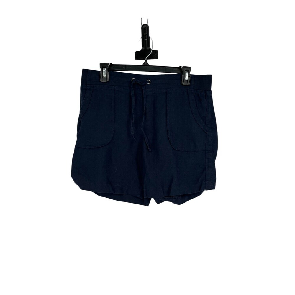 Athleta Navy Linen Casual Shorts Size 10 Quiet Luxury Coastal Grandma Gorpcore
